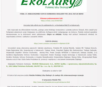 Relacja z gali “Ekolaury 2016”