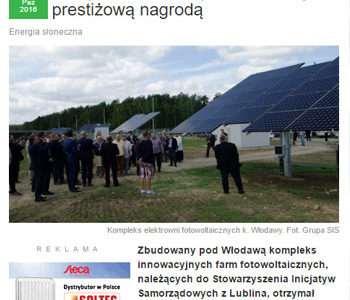 Kompleks farm SIS z prestiżową nagrodą “Ekolaury 2016” Polskiej Izby Ekologii.